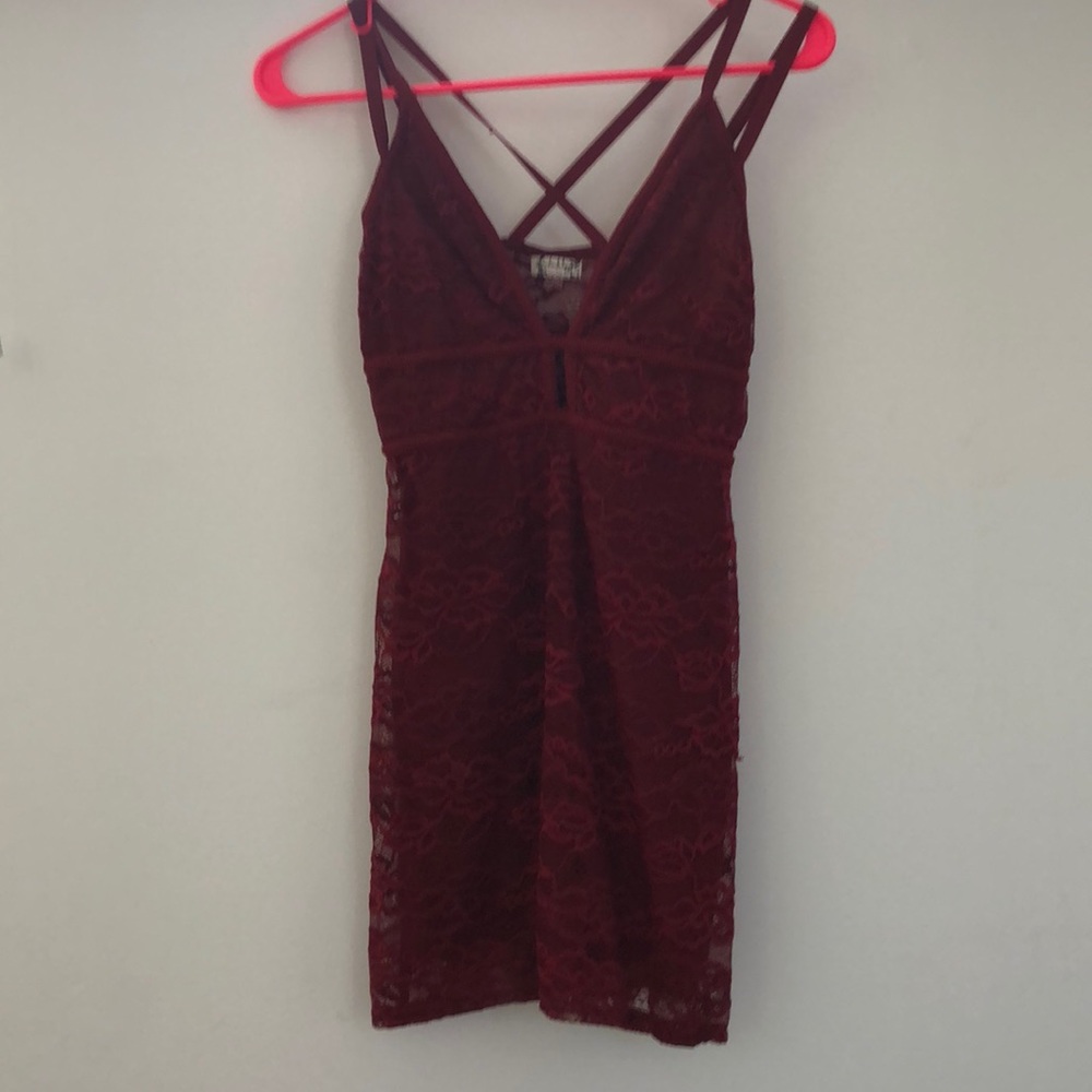 Free people red lace dress